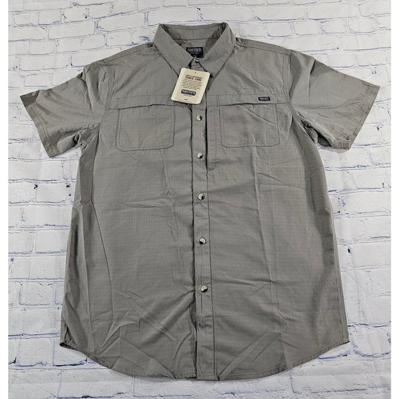 Smith's Workwear Ripstop Hiking Shirt Button Gray MENS SIZE M - Picture 1 of 6